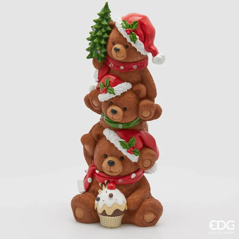EDG Enzo De Gasperi Decorazione Orso Goloso con Led H40 cm Consegna Rapida