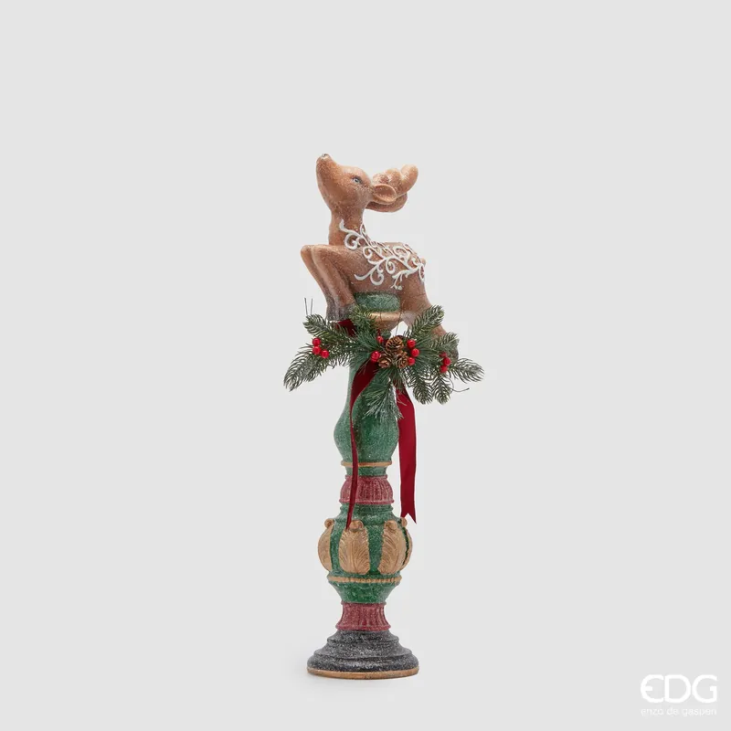 EDG Enzo De Gasperi Decorazione Natalizia Renna con piedistallo H71 cm Spedito Oggi