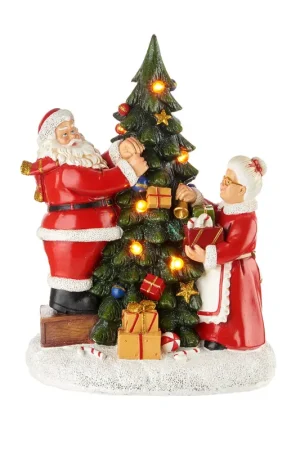 L‘Oca Nera A Casa di Babbo Natale con Albero e Led H30 cm Acquista Ora