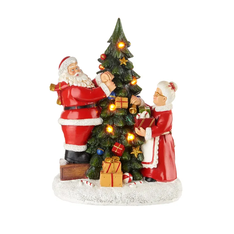 L‘Oca Nera A Casa di Babbo Natale con Albero e Led H30 cm Acquista Ora