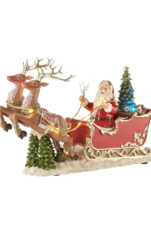 A Buon Prezzo L‘Oca Nera Decorazione Natalizia Babbo Natale in Slitta con Led