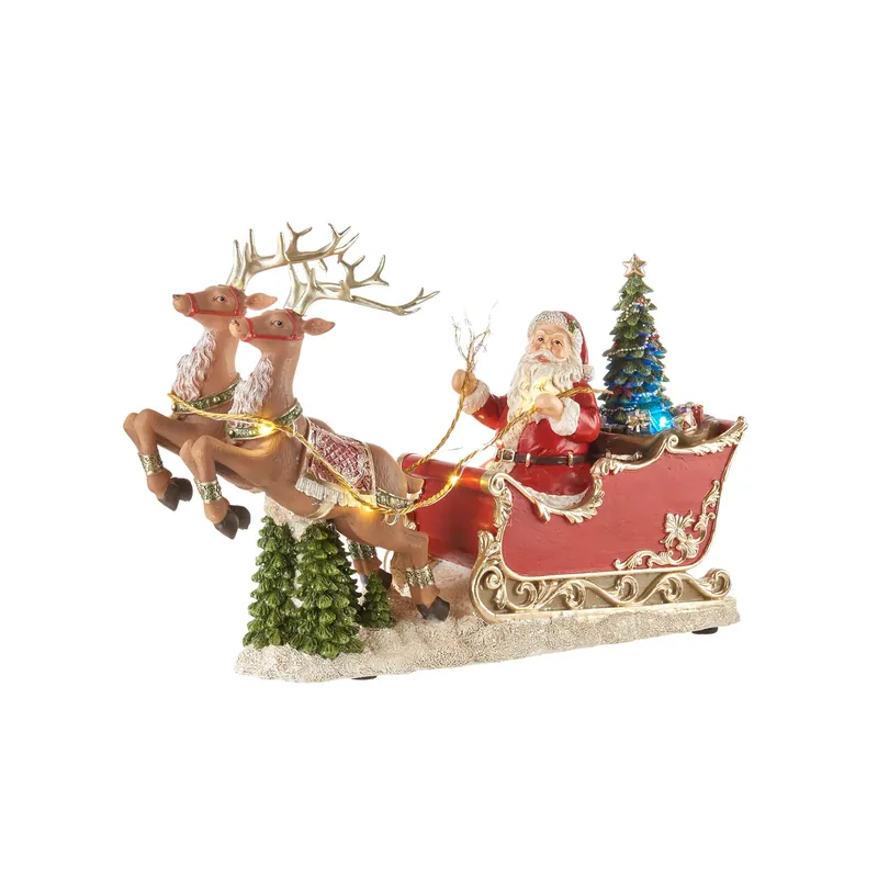 A Buon Prezzo L‘Oca Nera Decorazione Natalizia Babbo Natale in Slitta con Led