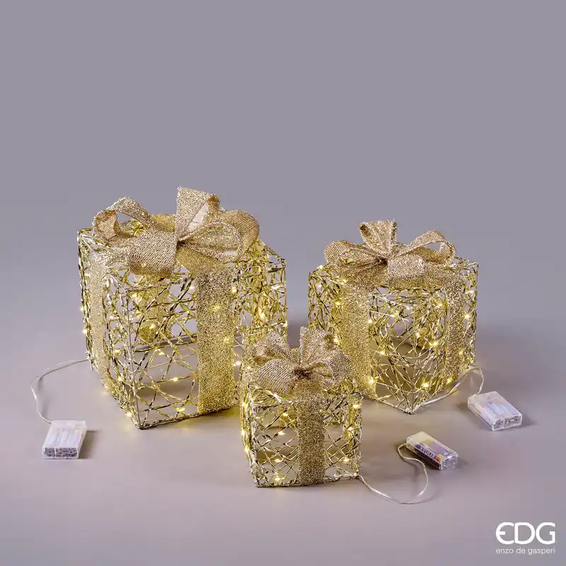 Offerta Lampo EDG Enzo De Gasperi Decoro Set 3 Pacchi Regalo 90 Microled