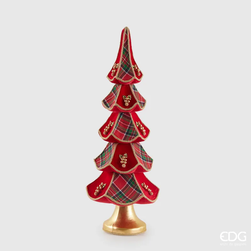 EDG Enzo De Gasperi Decorazione Natalizia Pino Rosso Oro H77 cm Offerta Lampo