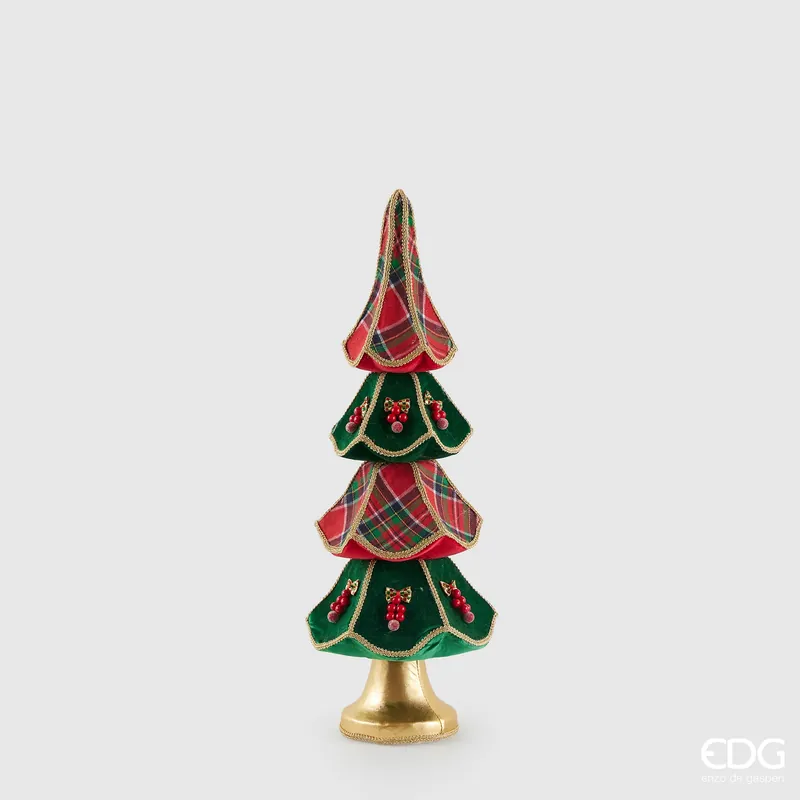 Promo Stagionale EDG Enzo De Gasperi Decorazione Natalizia Pino Rosso Verde H63 cm