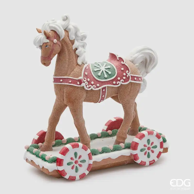 EDG Enzo De Gasperi Decorazione Natalizia Cavallo a Dondolo Marzapane H38 cm Super Prezzo