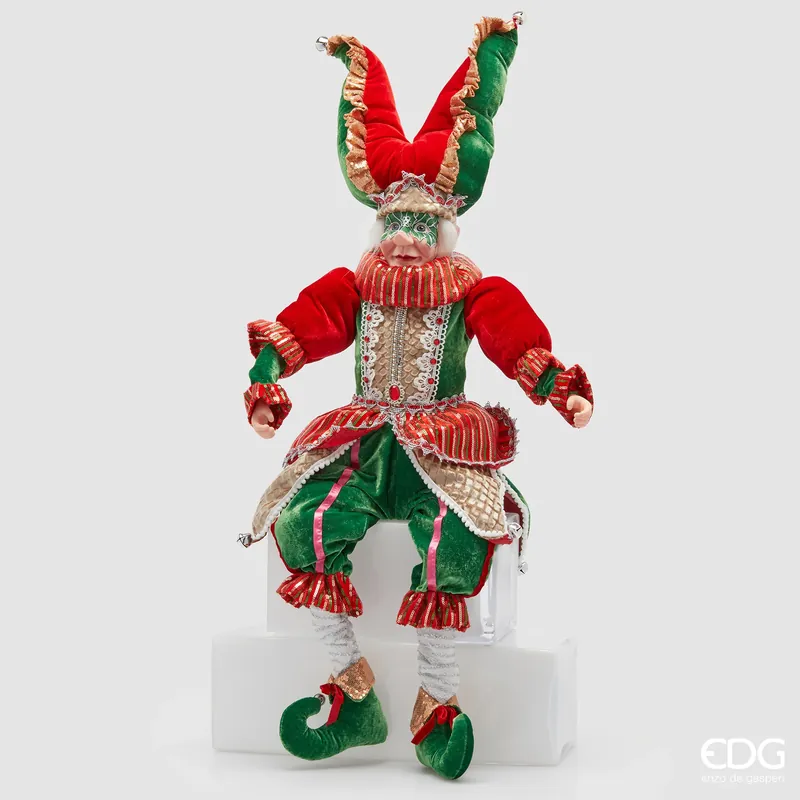 Bestseller EDG Enzo De Gasperi Decorazione Natalizia Elfo Giullare H90 cm