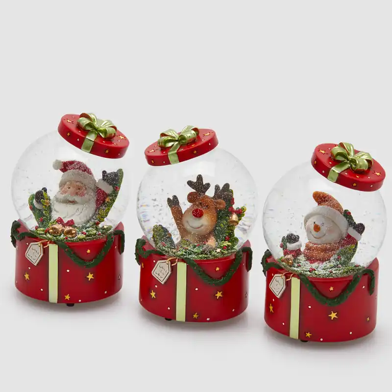 Pagamento Sicuro EDG Enzo De Gasperi Set 3 Sfere Acqua Natalizie Carillon H15.5 D10 cm