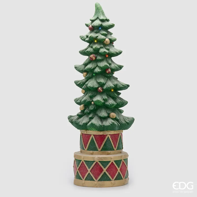 Sconto EDG Enzo De Gasperi Decorazione Natalizia Pino Carillon con Led H100 D40 cm
