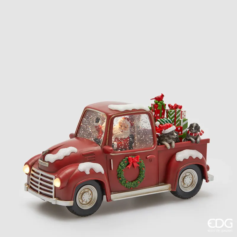 Offerta Lampo EDG Enzo De Gasperi Decorazione Natalizia Babbo Natale Pick Up con musica movimento e led H16x28x12 cm