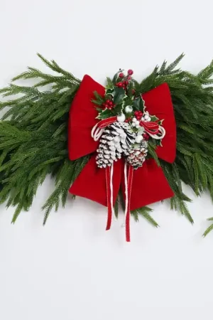 Prezzo Conveniente Fiori Di Lena Fuoriporta Arco con Fiocco e Pino Cadente