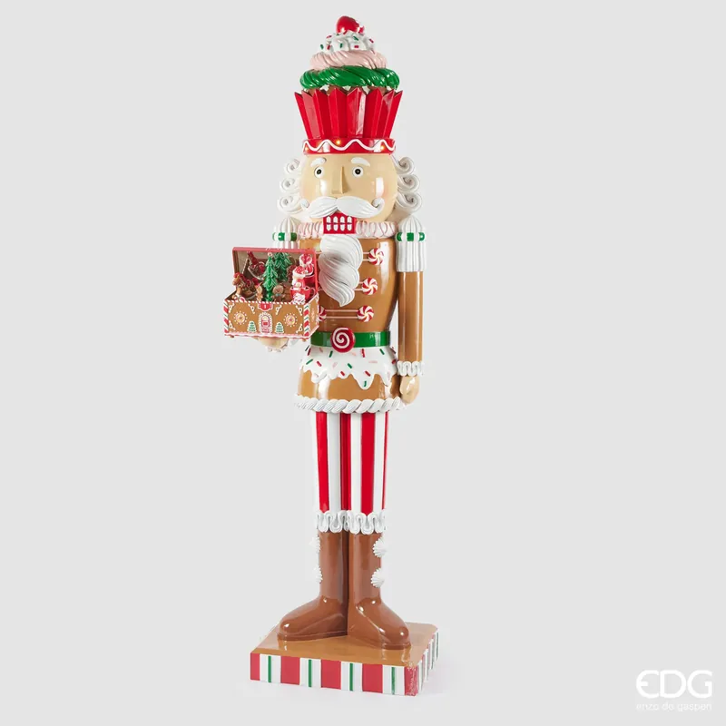 Offerta Limitata EDG Enzo de Gasperi Soldatino Schiaccianoci Marzapane Con Carillon Musica e Movimento H216 cm