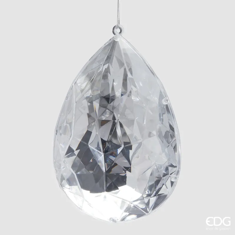 EDG Enzo De Gasperi Decoro Natalizio Diamante Goccia H23 Trasparente Promozione