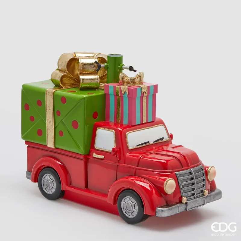 Offerta Del Giorno EDG Enzo de Gasperi Base per Albero di Natale Furgoncino con Regali H37 L48 cm
