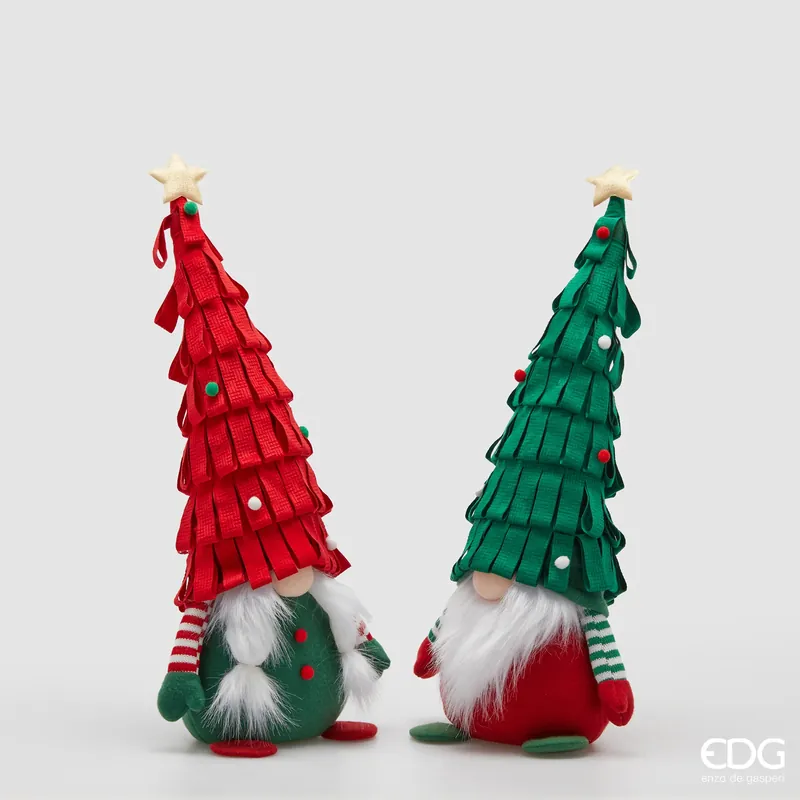 Offerta Lampo EDG Enzo De Gasperi Set 2 Decorazioni Gnomi Alberelli H60 cm