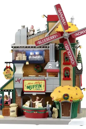 Pagamento Sicuro Lemax Collections Il Mulino per Muffin della Signorina Milly Movimento Luci e Suoni