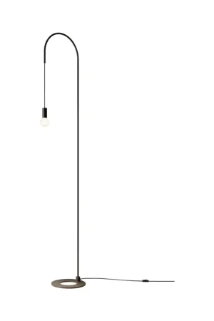 Zafferano Filo Lampada da Terra 242 cm Nero Opaco Spedizione Espresso