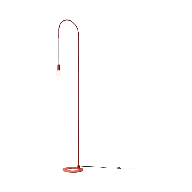 Zafferano Filo Lampada da Terra 242 cm Rosso Opaco Economico
