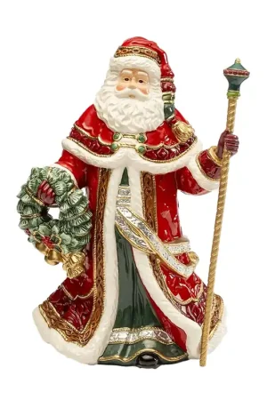 Lamart Babbo Natale con Ghirlanda H33 cm in Ceramica Ultima Occasione