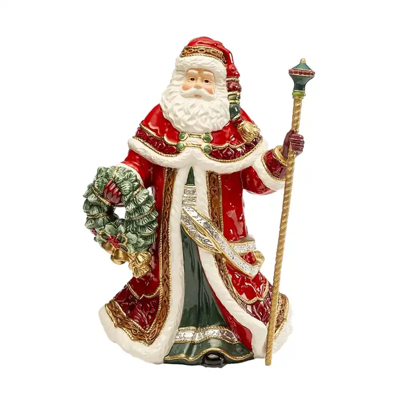 Lamart Babbo Natale con Ghirlanda H33 cm in Ceramica Ultima Occasione