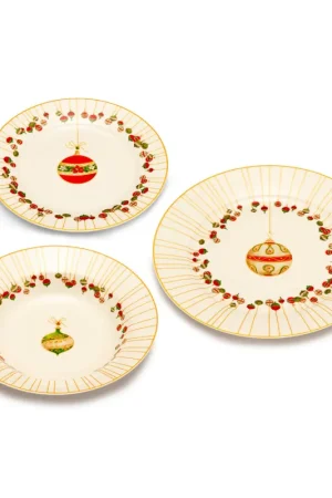 Offerta Speciale Lamart Servizio di Piatti Natalizio 18 Pezzi Xmas Glow in Porcellana