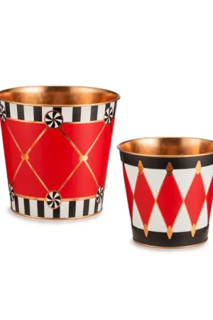 Super Prezzo Lamart Set 2 Vasetti Natalizi Rombi in Metallo