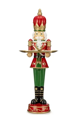 Lamart Soldatino Schiaccianoci con Vassoio H61 cm in Resina Popolare