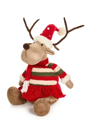 Nuvole di Stoffa Peluche Renna Lei Seduta H54 cm Più Venduto