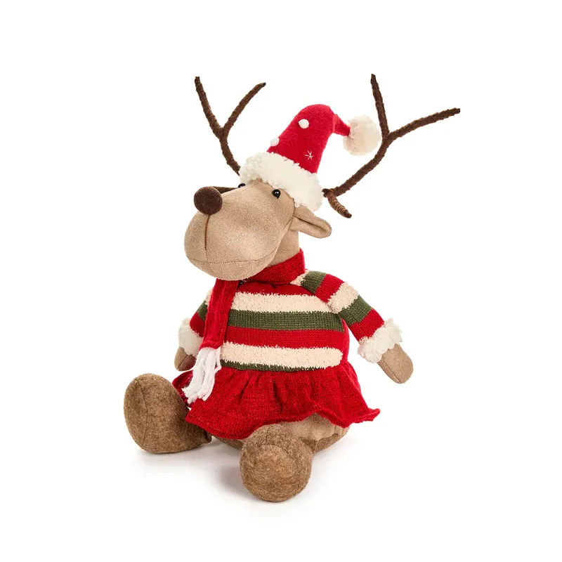 Nuvole di Stoffa Peluche Renna Lei Seduta H54 cm Più Venduto