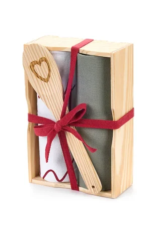 Bestseller Nuvole di Stoffa Christmas is Coming Set 2 Strofinacci con Mestolo in Legno Verde e Rosso