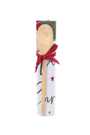 Nuvole di Stoffa Strofinaccio con Mestolo in Legno 40x70 cm Merry Christmas Reso Gratuito