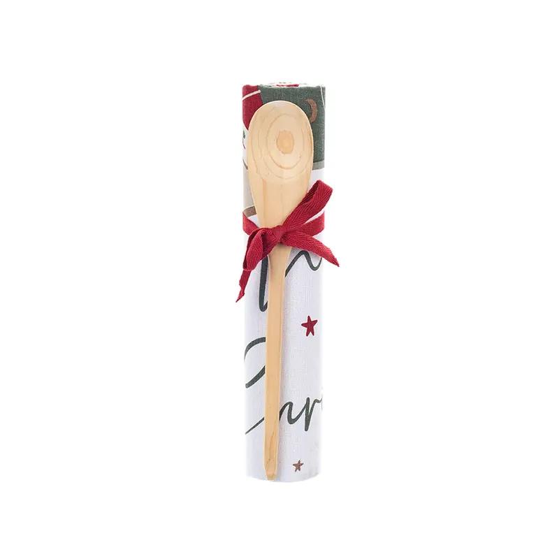 Nuvole di Stoffa Strofinaccio con Mestolo in Legno 40x70 cm Merry Christmas Reso Gratuito