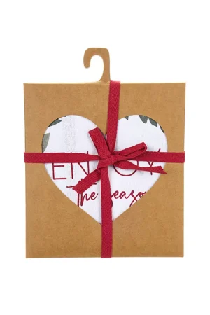 Nuvole di Stoffa Set 2 Strofinacci Cuore 40x70 cm Enjoy The Season Spedito Oggi