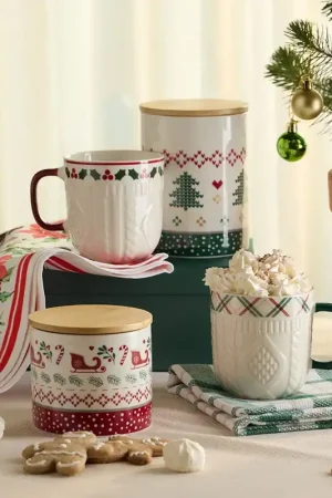 Must-Have Tognana Porcellane Set 2 Tazze Colazione Natalizia Let it Snow Multicolor
