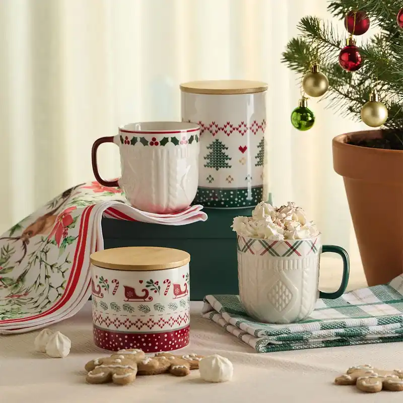 Must-Have Tognana Porcellane Set 2 Tazze Colazione Natalizia Let it Snow Multicolor