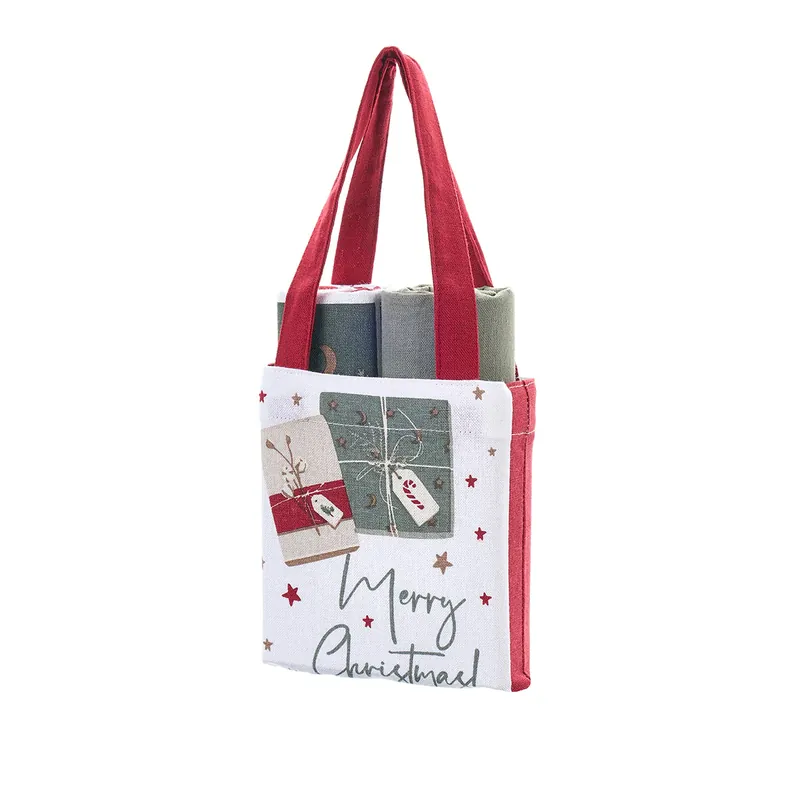 Nuvole di Stoffa Set 2 Strofinacci Natalizi con Borsa 40x70 cm Regali Ultima Occasione