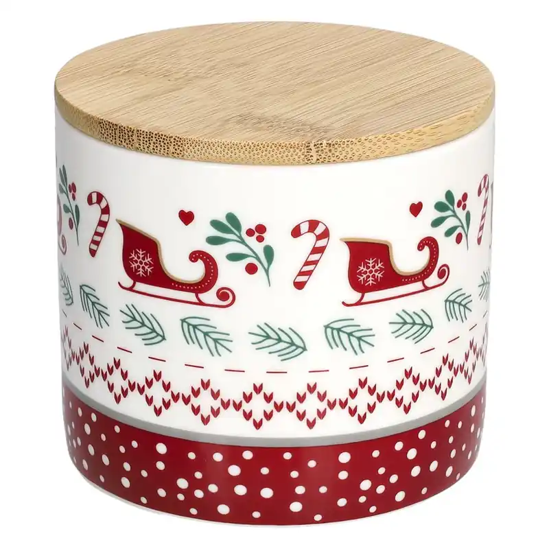 Prezzo Basso Tognana Barattolo Cucina Natalizio Con Coperchio in Legno 370 ml
