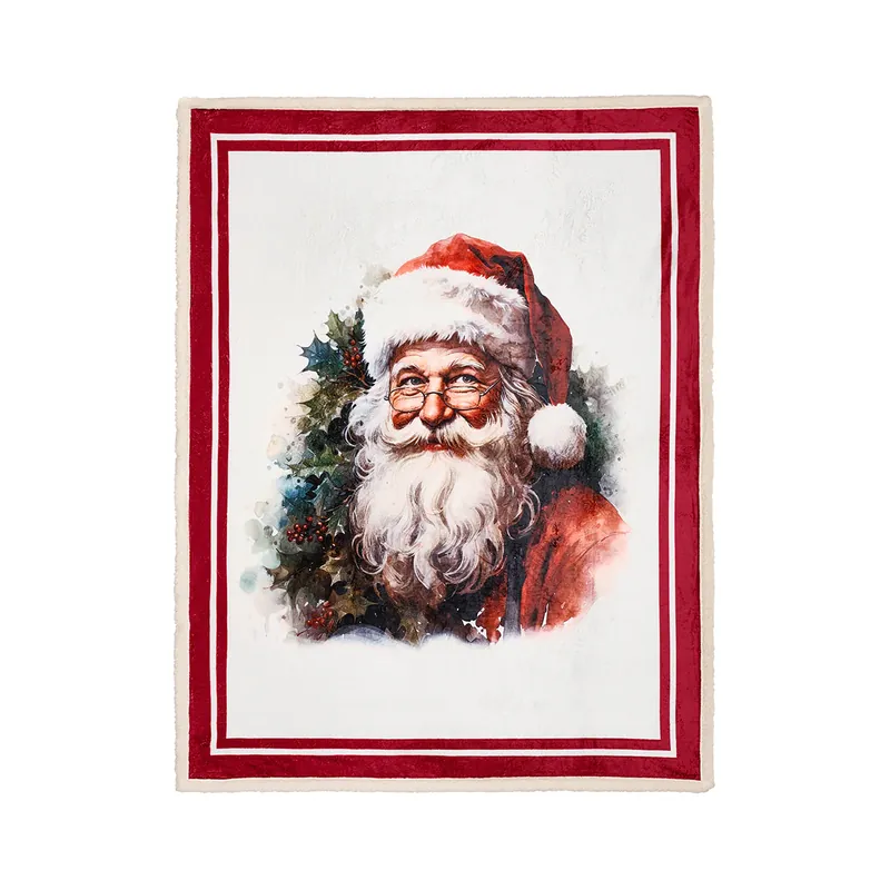 Compra Adesso Nuvole di Stoffa Plaid con Scatola Christmas 130x160 cm Babbo Natale