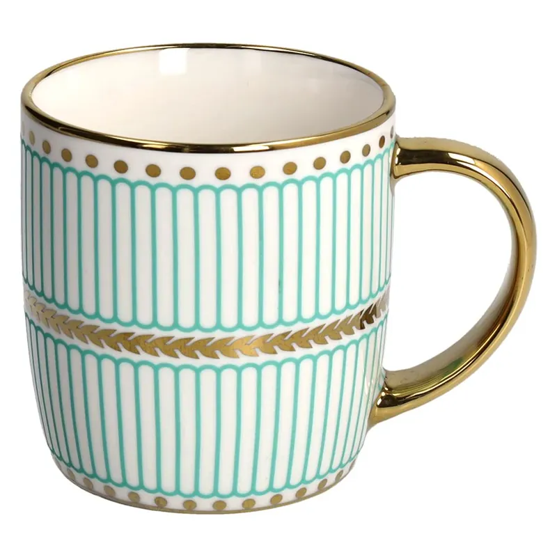 Tognana Porcellane Tazza Mug Righe Verdi Oro 360 cl Promozione