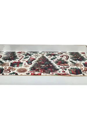 Bestseller Tognana Porcellane Vassoio Natalizio Rettangolare Alberi 48x35 cm Bianco