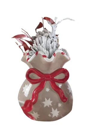 Direttamente Dal Produttore Mascagni Casa Vaso Sacchetto Natalizio H19,5 cm in Ceramica