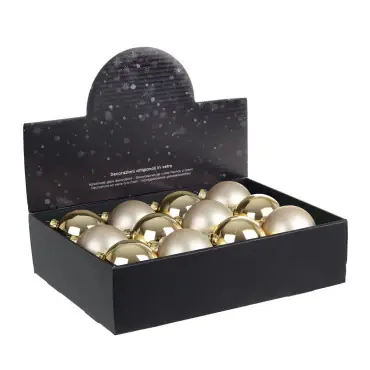 Ultime Pezzi Andrea Bizzotto Box 12 Palline di Natale Vetro Champagne D8 cm