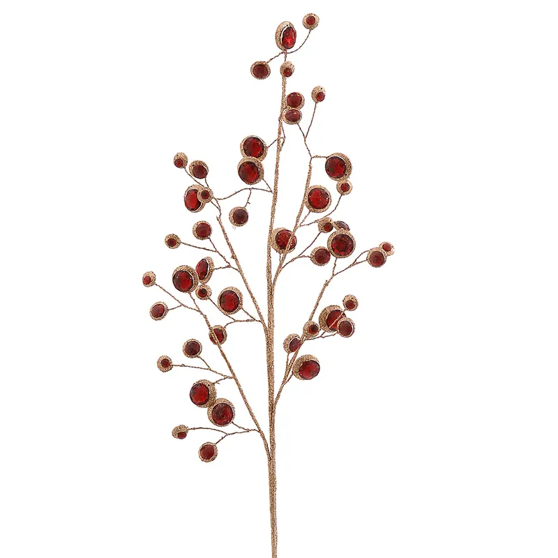 Subito Disponibile Vetur Ramo Artificiale Natalizio con Cristalli H78 cm Bordeaux