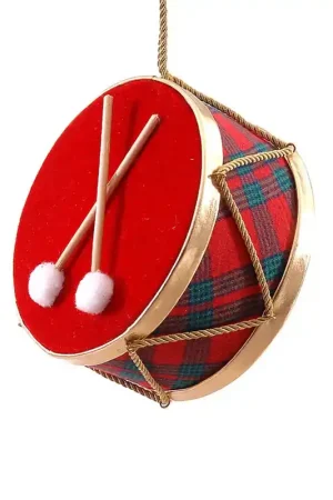 Vetur Decorazione per Albero Tamburo D20 cm Rosso Prezzo Di Fabbrica