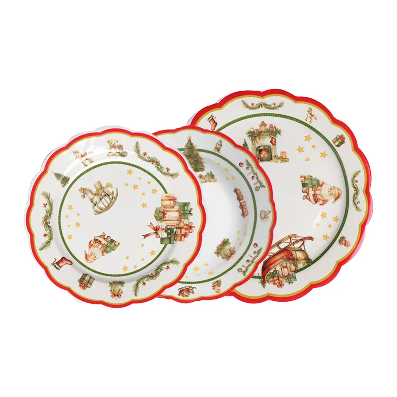 Bestseller Love Tiffani Servizio Tavola Natalizio 18 Pezzi Fiore in Ceramica
