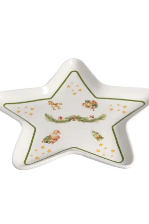 Love Tiffani Vassoio Natalizio Stella Fiore 34 cm in Ceramica Offerta Speciale