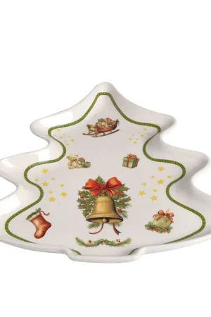 Must-Have Love Tiffani Vassoio Natalizio Albero Fiore 28 cm in Ceramica