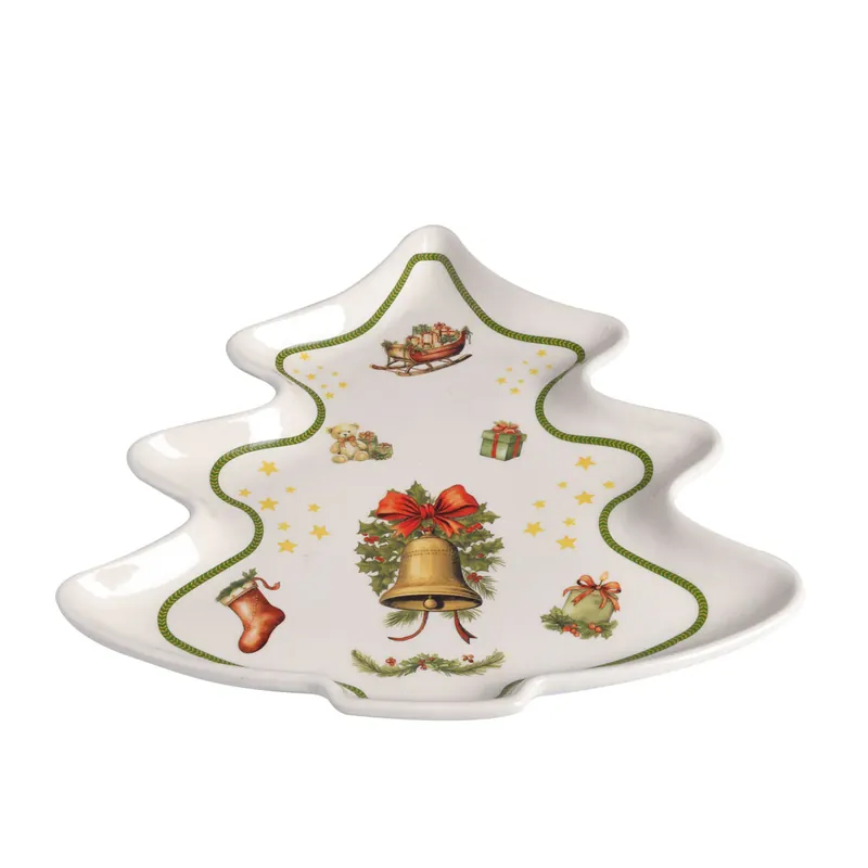 Must-Have Love Tiffani Vassoio Natalizio Albero Fiore 28 cm in Ceramica