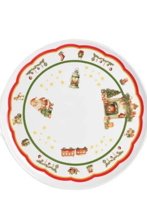 Offerta Love Tiffani Piatto Panettone Natalizio Fiore D32 cm in Ceramica