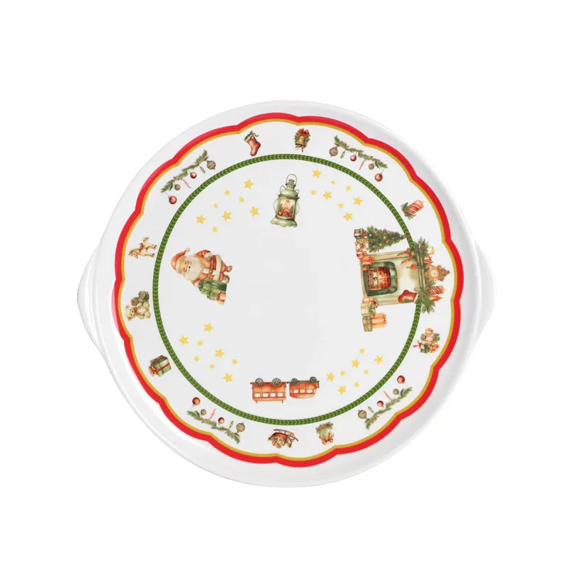 Offerta Love Tiffani Piatto Panettone Natalizio Fiore D32 cm in Ceramica